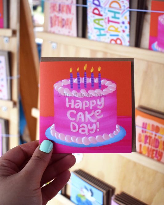 Happy Cake Day - Small Square Greeting Card