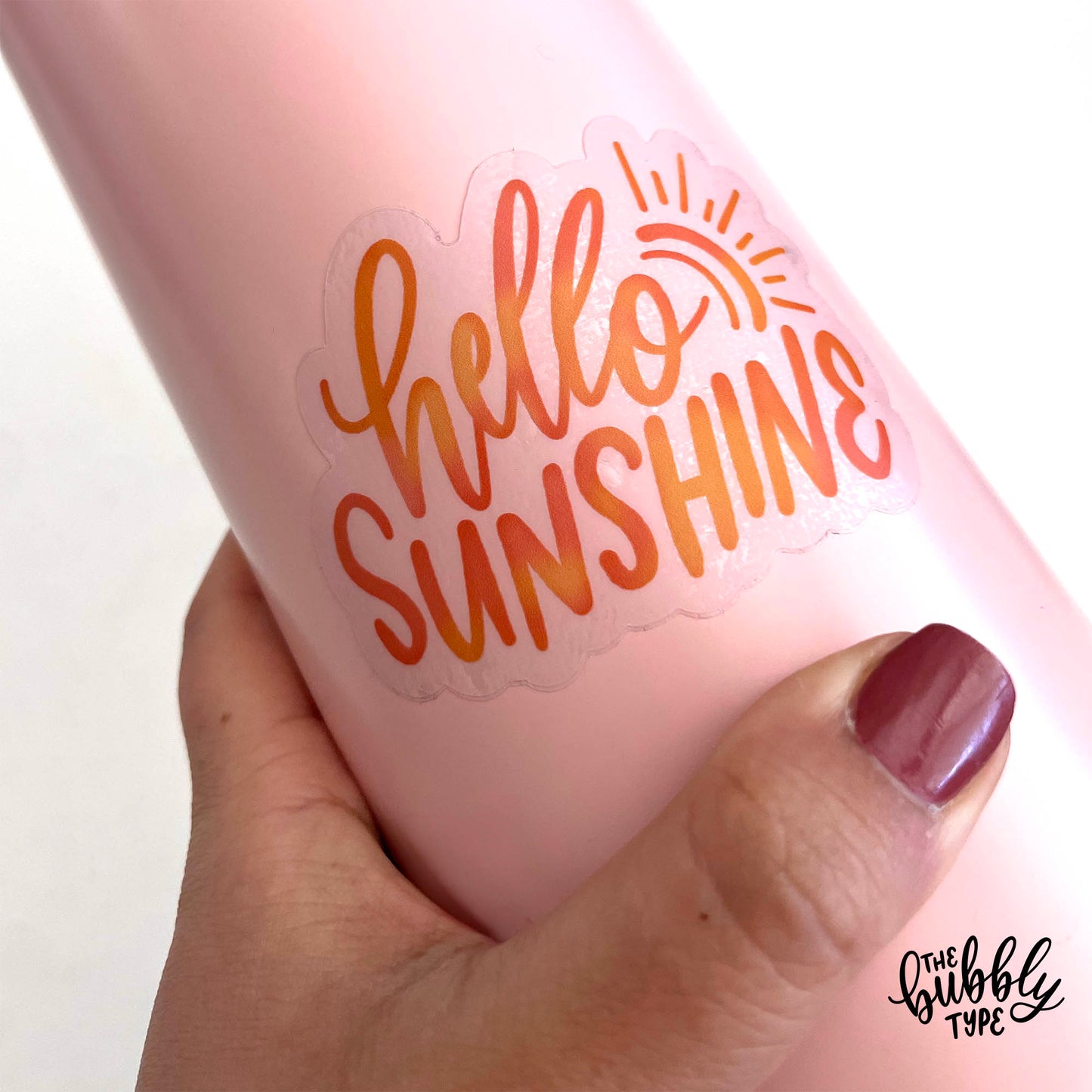 Hello Sunshine (Watercolour) - Transparent Matt Sticker