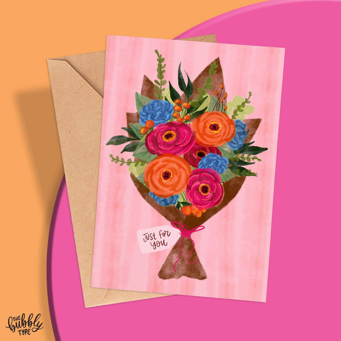 Australian made everyday greeting cards. Floral Boiquet hand drawn design. Affordable art cards.