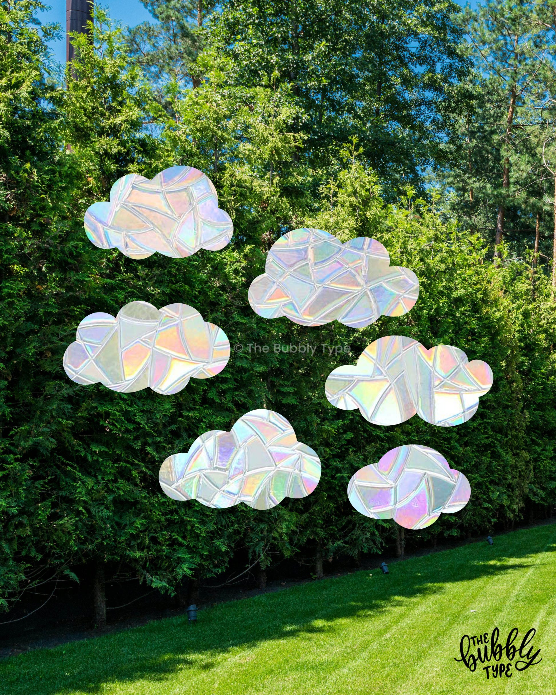 hanging plant window stickers Clouds