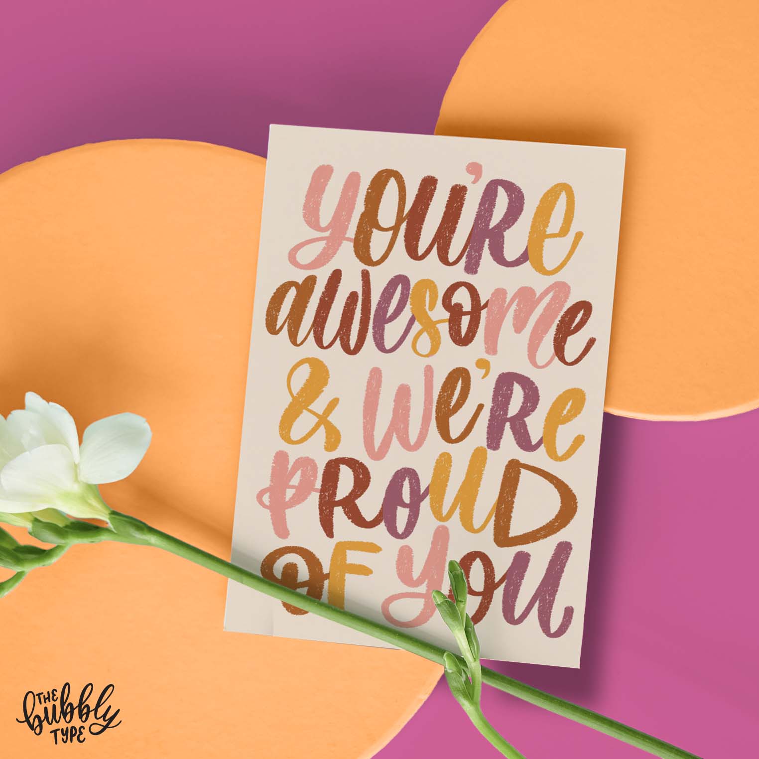 Australian made greeting cards. You're awesome and We're proud of you, hand drawn design. Affordable cards to congratulate new graduates, job promotions and more.