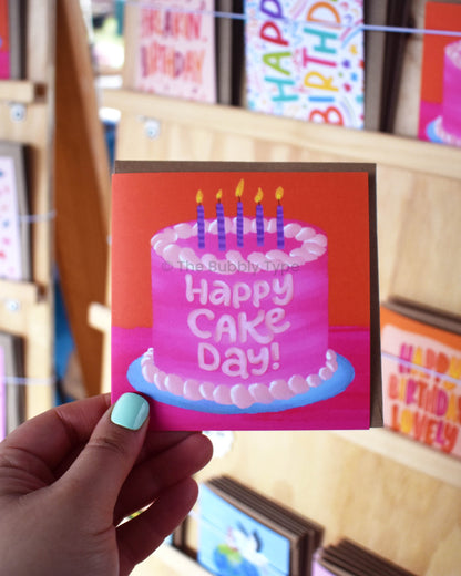 Happy Cake Day - Small Square Greeting Card