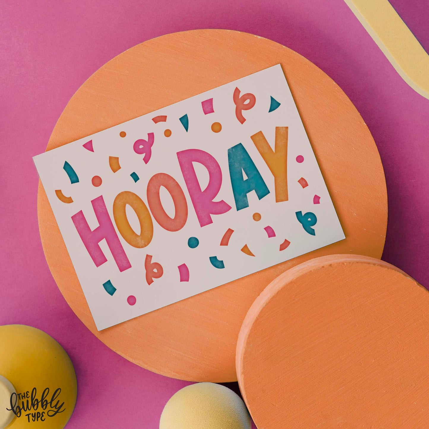 Australian made Happy Birthday Greeting Cards. Hooray Unisex birthday card. Congratulations and general celebrations card.