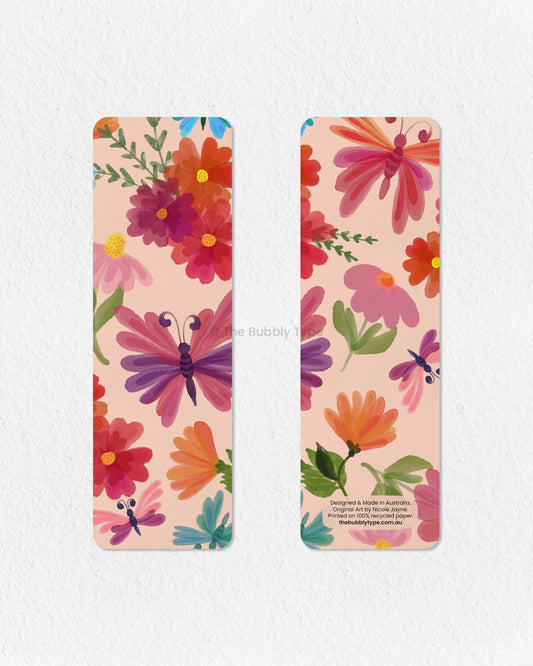 Butterfly Garden Bookmark – Watercolour Beauty for Book Lovers – Delicate and dreamy, this Butterfly Garden bookmark features a soft watercolour illustration of fluttering butterflies and blooming flowers. With a gentle pastel color palette, this design brings a whimsical, nature-inspired touch to your reading adventures. Printed on 100% recycled paper, it’s double-sided, high-quality, and finished with rounded corners for a refined look. A perfect gift for butterfly lovers, garden enthusiasts, and anyone