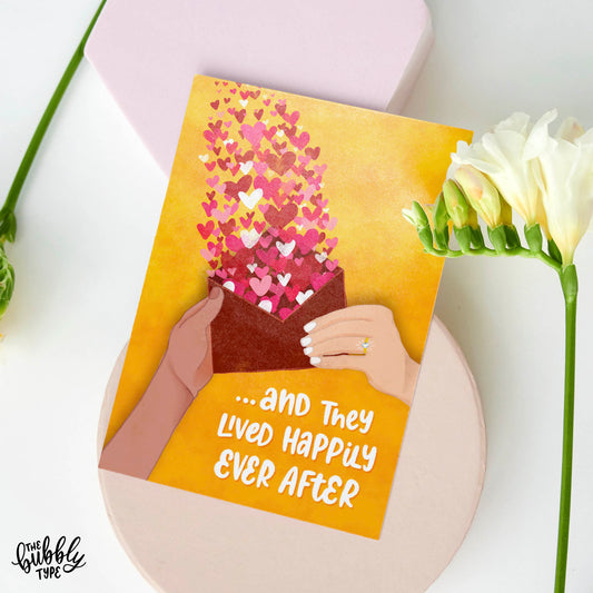 Australian Made Wedding and Engagement Cards. And they lived happily ever after in love