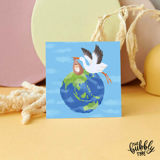 Celebrate the arrival of a precious little one with the Welcome to the World Small Square Greeting Card! Featuring a charming watercolor stork illustration, this handmade baby card is perfect for baby showers, gender reveals, or welcoming a newborn. Searching for greeting cards near me, baby cards with envelopes, or handmade greeting cards in Australia? Shop this eco-friendly baby card at The Bubbly Type, available online and at craft markets in Melbourne, Sydney, and beyond!