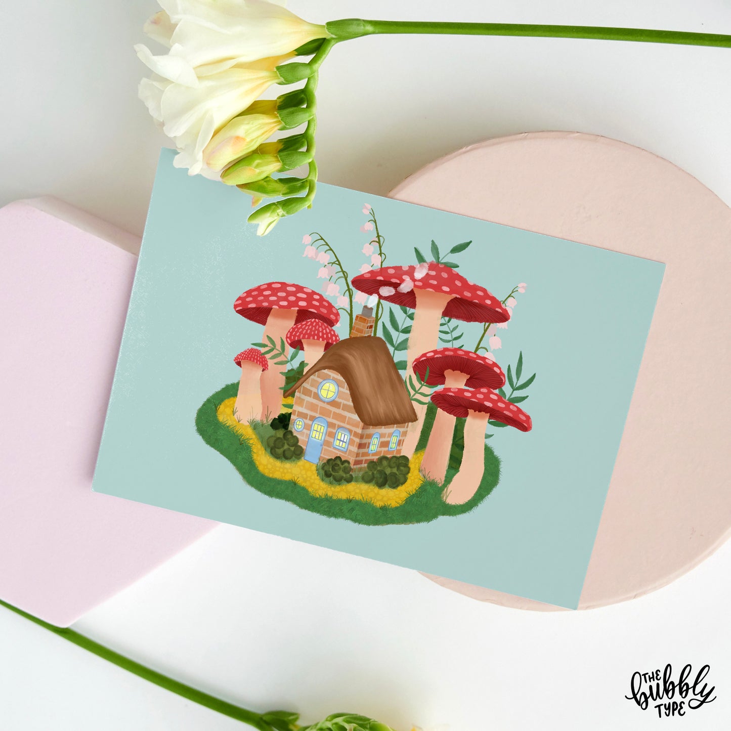 Mushroom Cottage - A6 Greeting Card