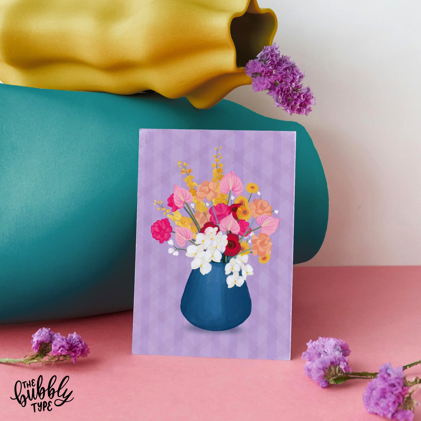Flower Bouquet (Purple) - A6 Greeting Card