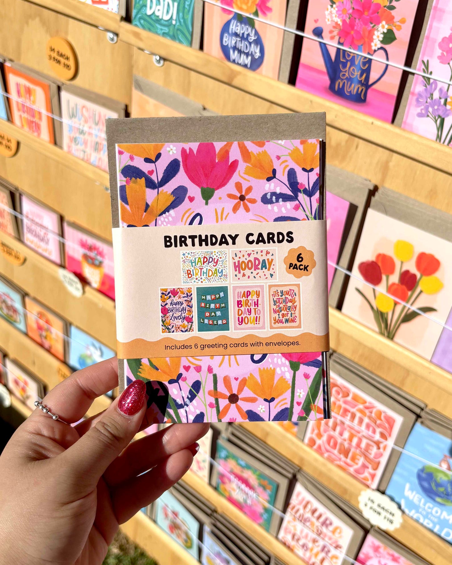 Birthday Cards (A) – 6 Pack Greeting Cards