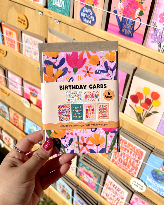 Birthday Cards (A) – 6 Pack Greeting Cards