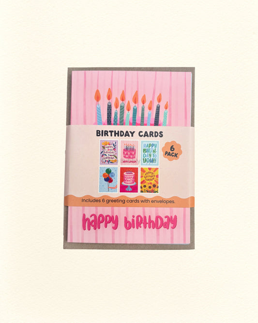 Birthday Cards (B) – 6 Pack Greeting Cards
