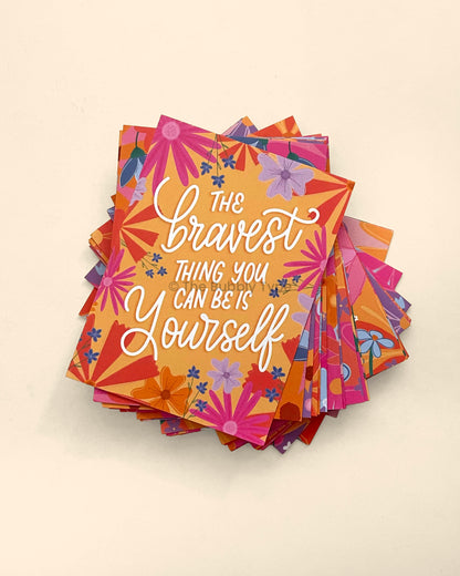 Boxed set of 30 motivational affirmation mini art prints with floral illustrations and hand-lettered quotes, printed on 100% recycled paper in Australia. A beautiful gift or daily inspiration deck designed and made in Australia.