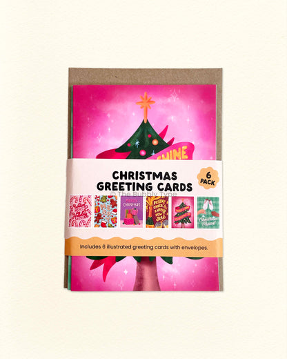 Bubbly Christmas Cards - 6pk A6 Greeting Cards