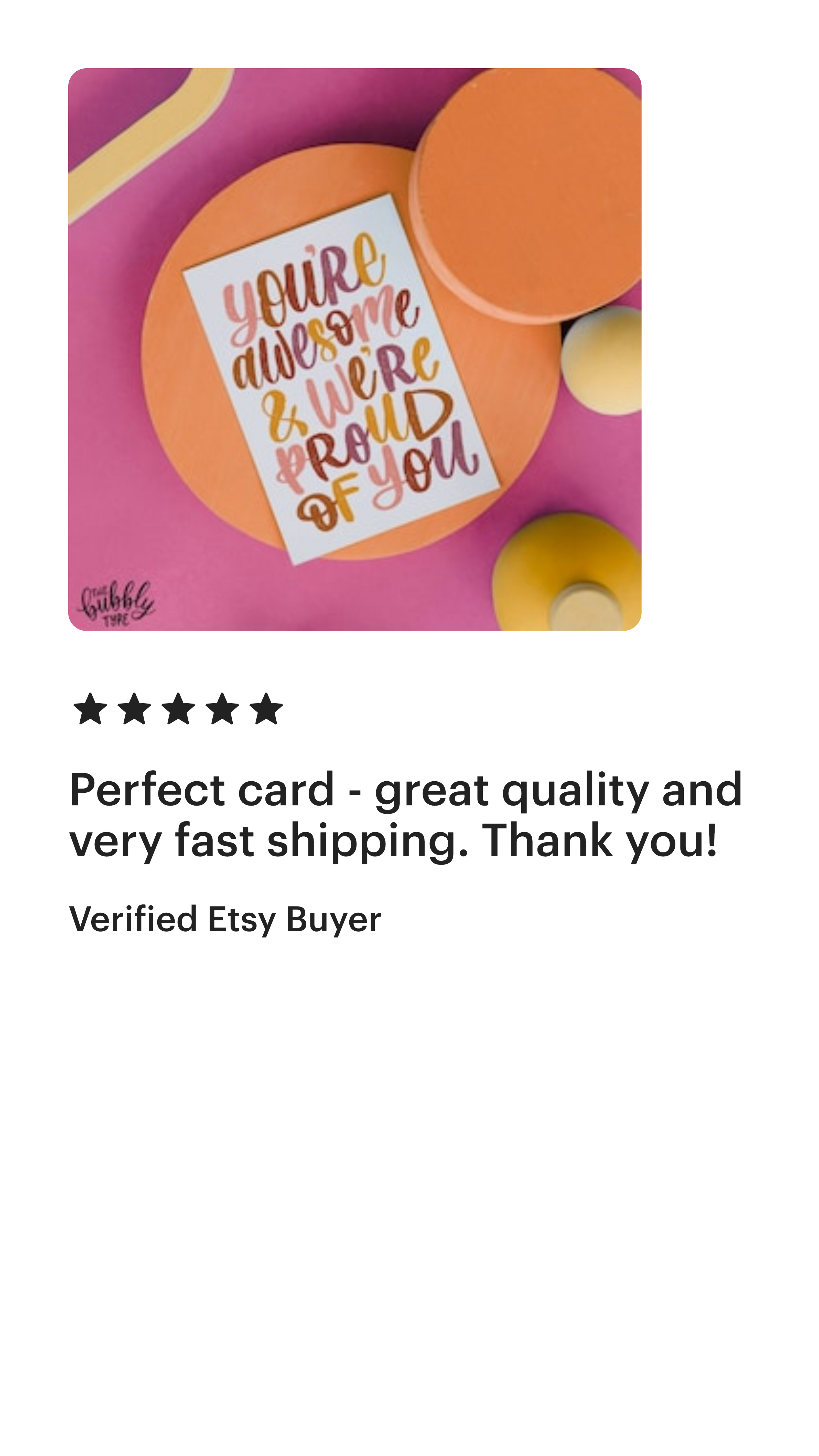 The Bubbly Type - Greeting Card 5 Star Review 
