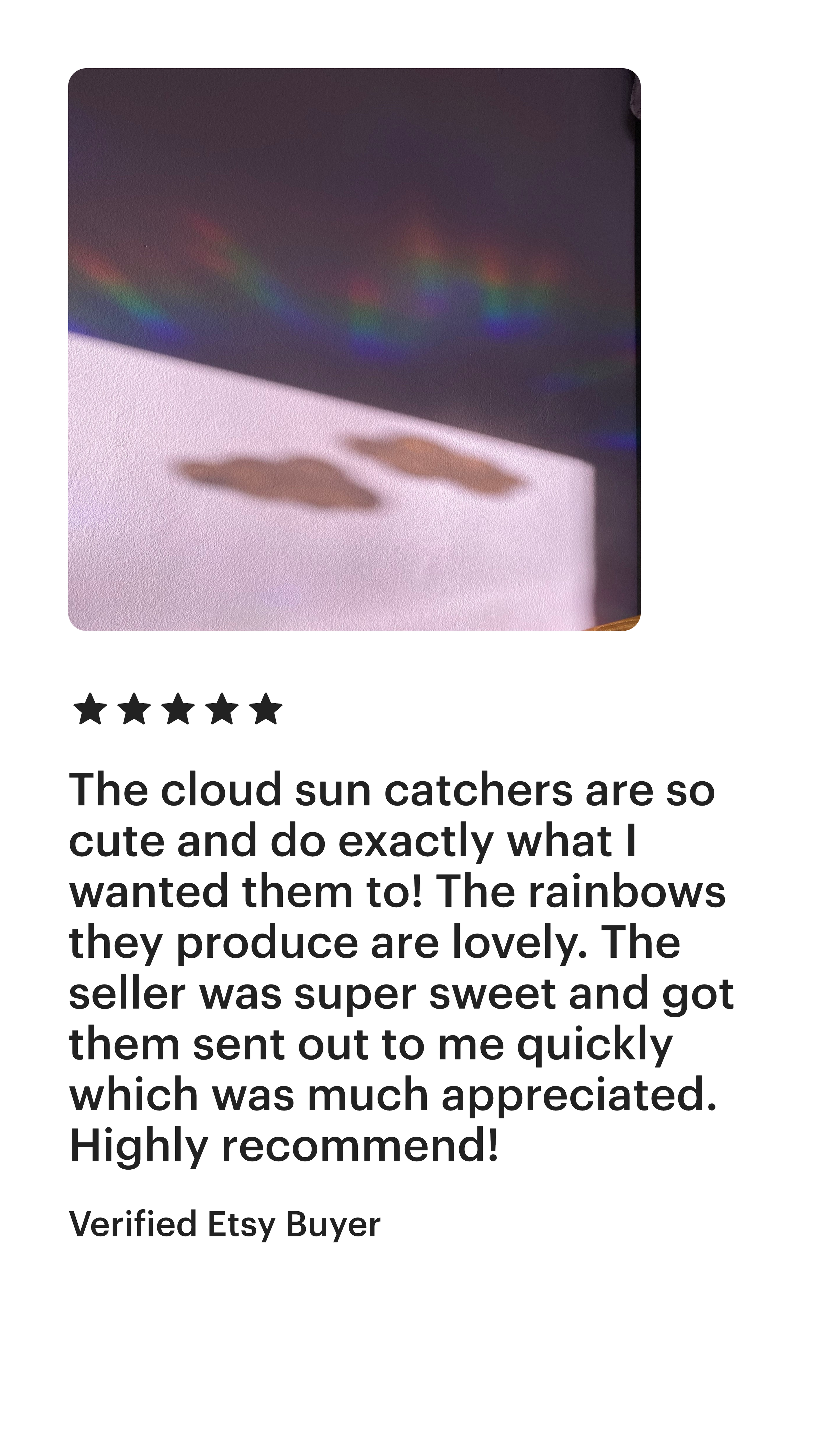 The Bubbly Type - Rainbow Making Sun Catcher 5 Star Review 