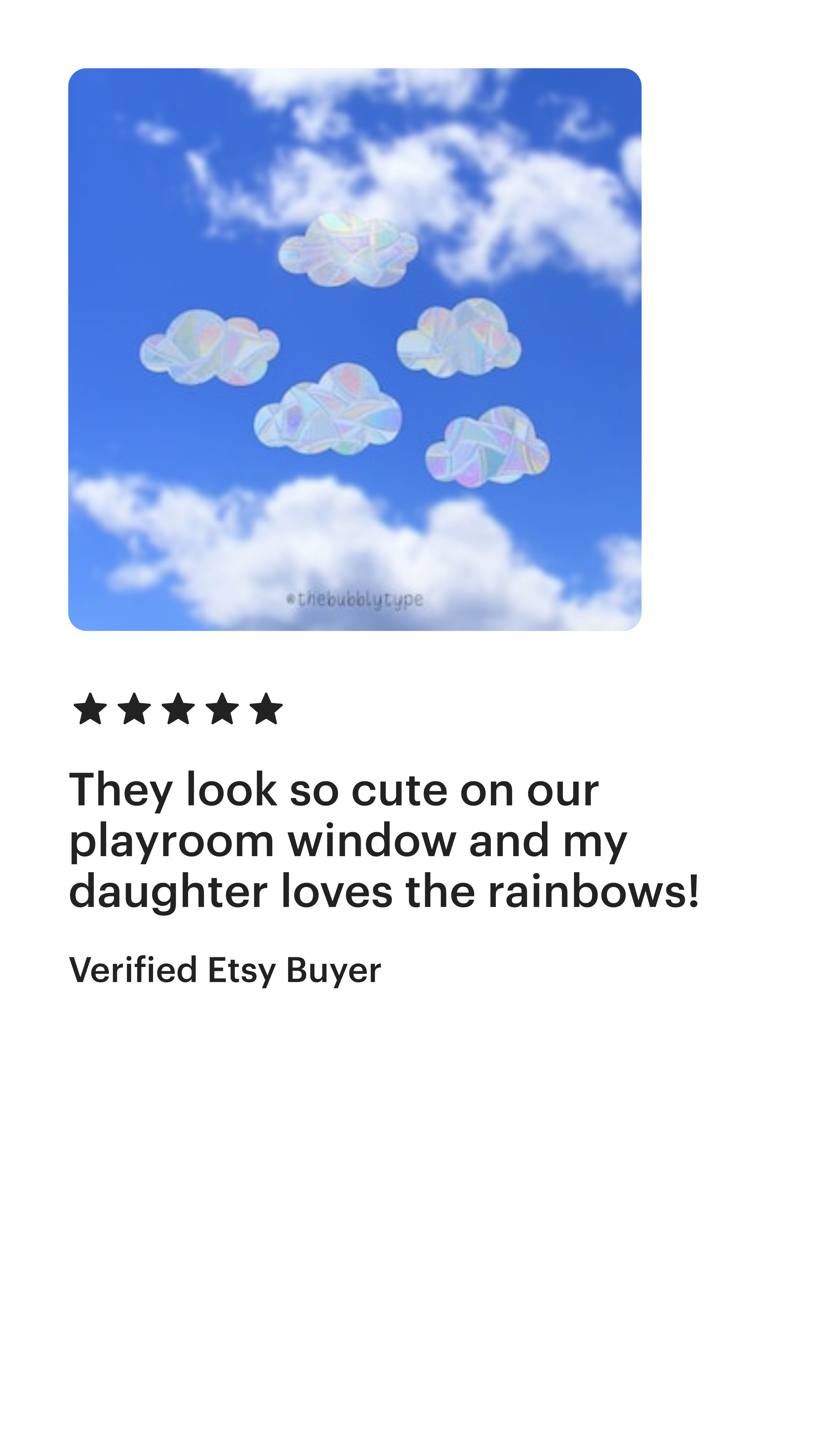 The Bubbly Type - Rainbow Making Sun Catcher 5 Star Review 