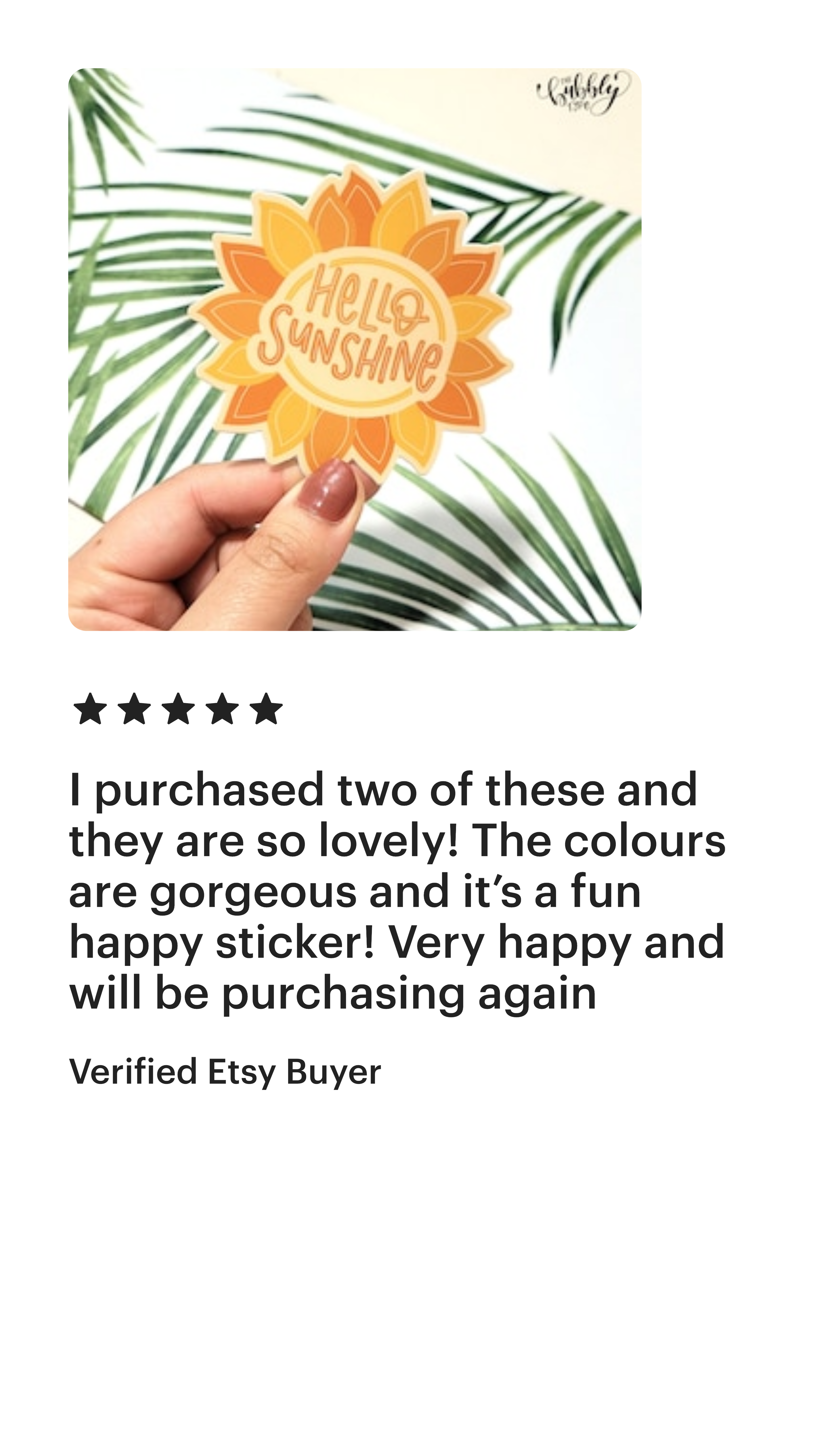 The Bubbly Type - Vinyl Sticker 5 Star Review 