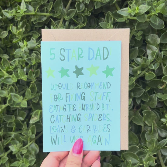 5 Star Dad Greeting Card for Father's Day