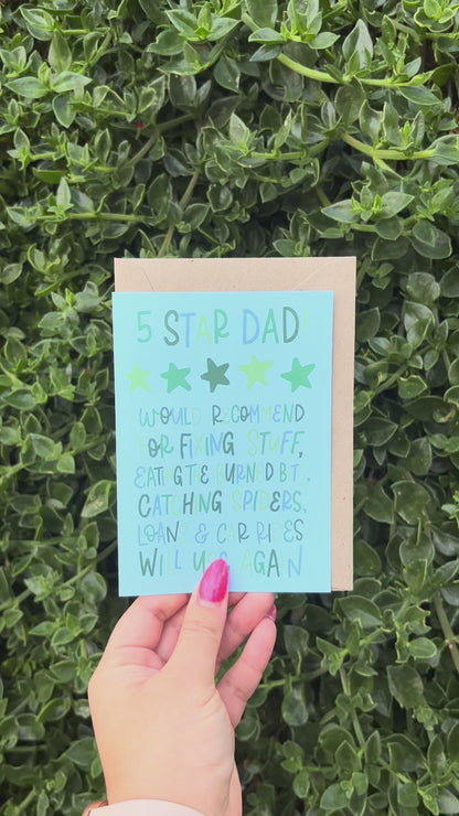 5 Star Dad Greeting Card for Father's Day