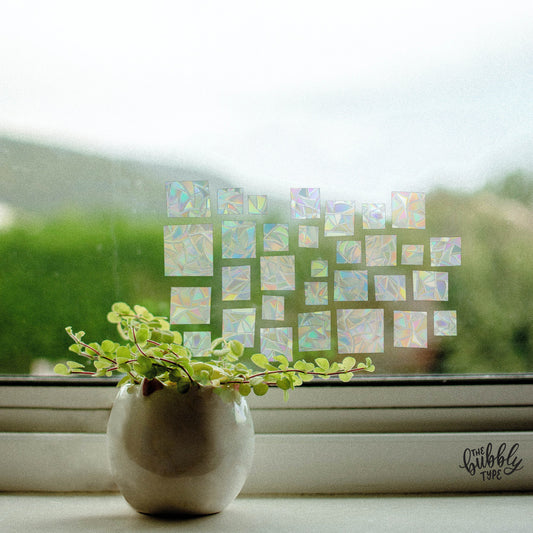 Sun Catcher Mosaic Confetti Bundle (Less Waste) - Rainbow light reflections across the room. Looks great next to plants and crystals. Perfect home decor and makes the best gift for children and adults on their birthday or on Christmas.